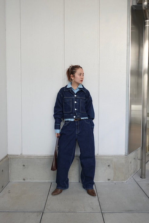 ホワイトボタンデニムJK